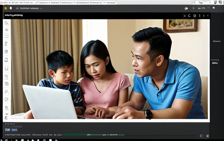 **
* Prompt: "A Malaysian family discussing online safety tips, highlighting strong passwords and 2FA on a laptop screen. A phone displays a 2FA code."
**